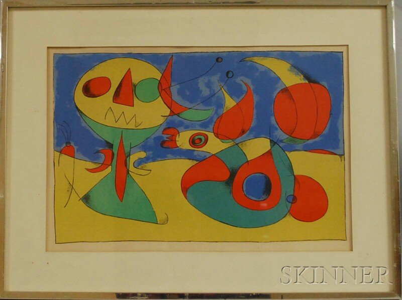 Joan Miró (Spanish, 1893-1983) Image from DERRIERE: Joan Miró (Spanish, 1893-1983) Image from DERRIERE LE MIROIR, (Mourlot, 159). Unsigned. Color lithograph, sight size 14 3/4 x 21 3/4 in., framed. Condition: Toning, not examined o