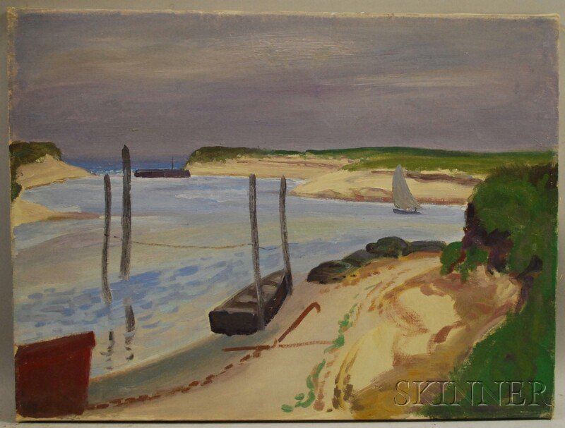 Edmund Franklin Ward (American, 1892-1991) Cape Co: Edmund Franklin Ward (American, 1892-1991) Cape Cod Dunes. Unsigned, stamped "The estate of/ EDMUND F. WARD" on the stretcher. Oil on canvas, 18 x 24 in., unframed. Condition: Very minor surface grime