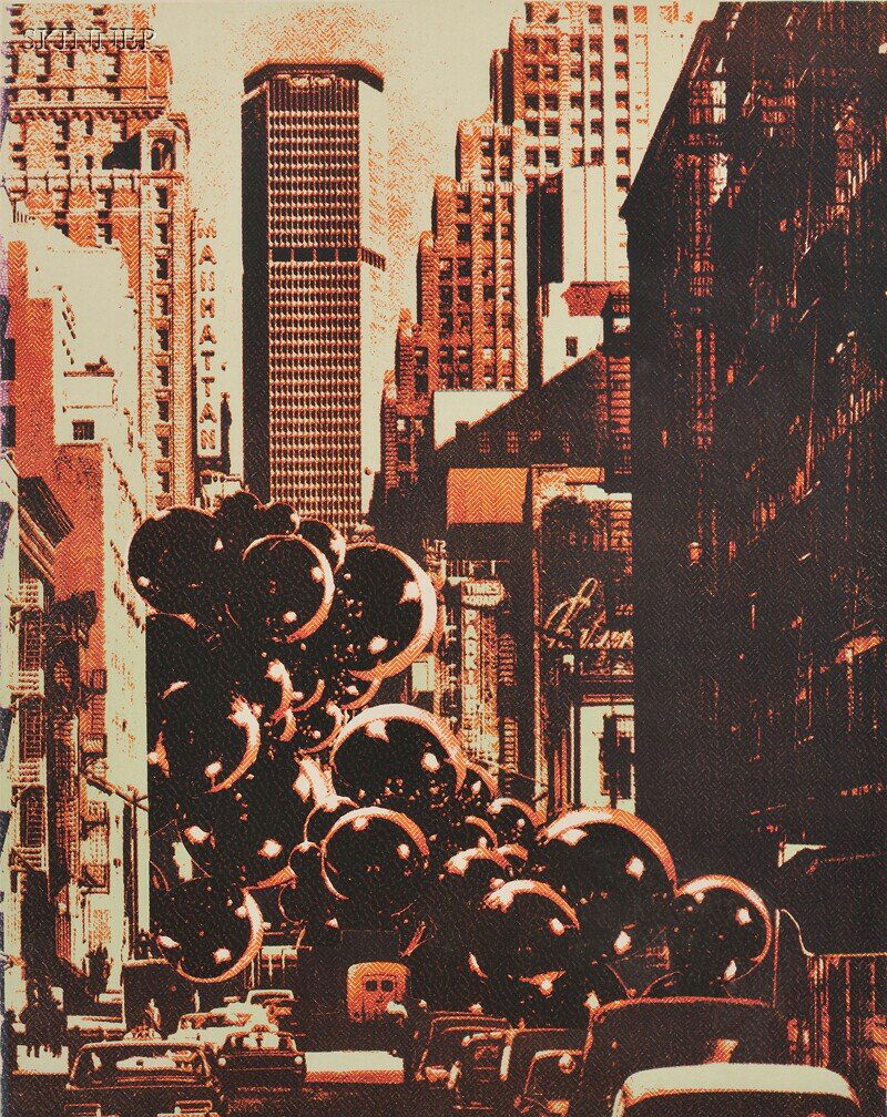 Pol Bury (Belgian, 1922-2005) Three Compositions: N: Pol Bury (Belgian, 1922-2005) Three Compositions: New York, edition of 75, photo-lithograph; Composition, edition of 50, color aquatint; and 3D, edition of 75, lithograph in red and