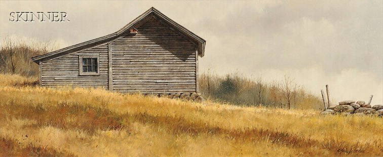 A. Hale Johnson (American, 20th/21st Century) Wren: A. Hale Johnson (American, 20th/21st Century) Wrens Signed "A. Hale Johnson" l.r., titled, signed, and dated "...A. Hale Johnson '89" on the reverse. Oil on Masonite, 10 x 24 in. (25.4 x 64