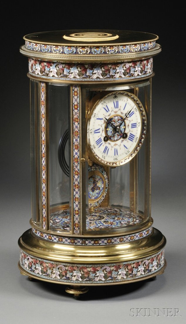 French Champleve Crystal Regulator, c. 1890, the r - 2