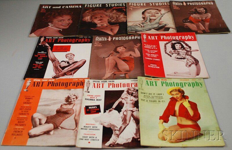 Ten 1950s Art Photography Magazines, including Ama: Ten 1950s Art Photography Magazines, including Amateur Screen and Photography, Figure Studies, Art and Camera, and Art Photography.