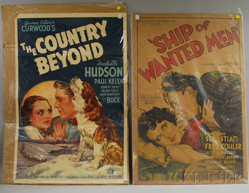 Ship of Wanted Men and The Country Beyond Movie Po: Ship of Wanted Men and The Country Beyond Movie Posters, 1933, Showmens, U.S., one-sheet; and 1936, 20th Century Fox, U.S., one-sheet.
