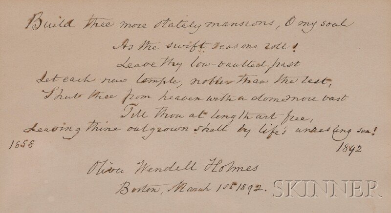 Six Decorative Framed Photographs and Photomechan: Six Decorative Framed Photographs and Photomechanically Reproduced Signatures, Oliver Wendell Holmes; Bret Harte; Charles Dickens; Longfellow; Robert Louis Stevenson; and Mark Twain. Matted and framed