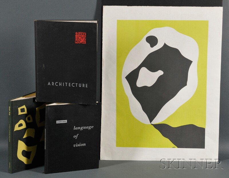 , Kepes Book, Frank Lloyd Wright Book, and Jean Ar: Kepes Book, Frank Lloyd Wright Book, and Jean Arp Book and Print Printed material Kepes' Language of Vision, 1964; Wright's Architecture, 1962; Giedion-Welcker's Jean Arp, [1957]; with