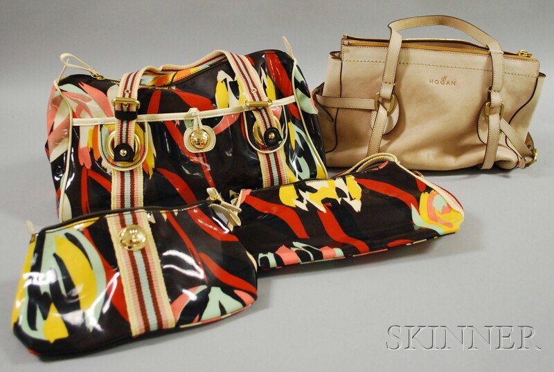 Missoni and Hogan Handbags, Missoni three-piece se: Missoni and Hogan Handbags, Missoni three-piece set includes matching makeup bag and clutch; Hogan with original dustbag.