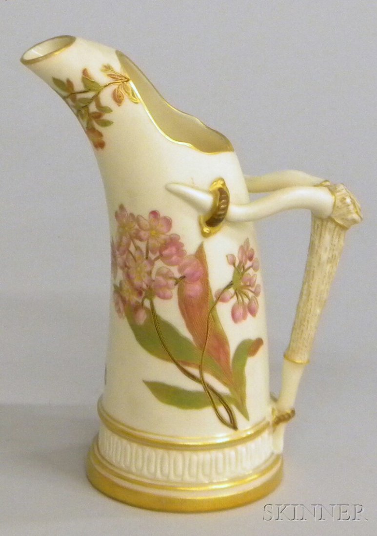 Royal Worcester Gilt and Hand-painted Porcelain J: Royal Worcester Gilt and Hand-painted Porcelain Jug, shape 1116, ht. 6 3/4 in.