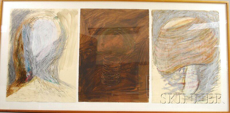 Carl Palazzolo (America, b. 1945) Five Framed Work: Carl Palazzolo (America, b. 1945) Five Framed Works: Triptych; Untitled #4, 1983; and Robinhood Water, 1986, from a portfolio of five watercolors. Each identified o