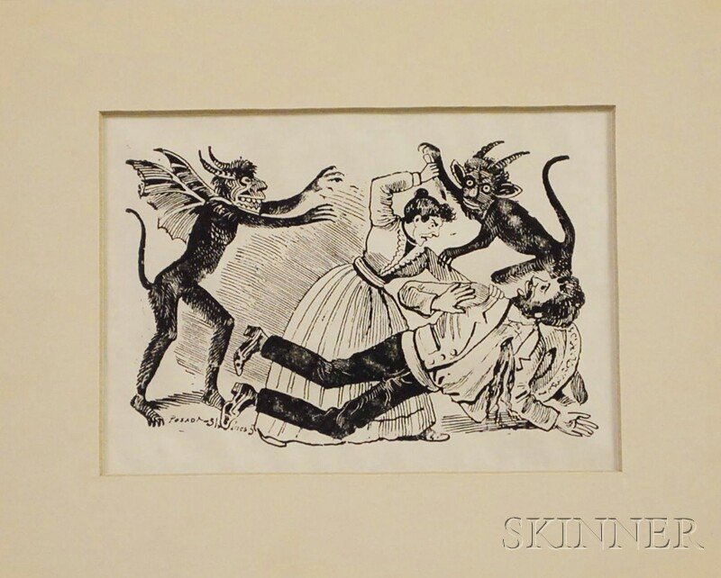 Jose Guadalupe Posada (Mexican, 1851-1913) ¡Horror: Jose Guadalupe Posada (Mexican, 1851-1913) ¡Horroroso Asesinato! (Horrible Murder!). Signed within the plate, probably a later printing. Lithograph on paper, image size 4 3/8 x 6 1/8