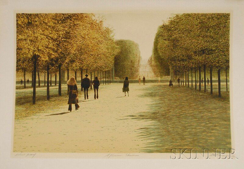 Harold Altman (American, 1924-2003) Afternoon Shad: Harold Altman (American, 1924-2003) Afternoon Shadows. Signed "Altman" l.r., inscribed "Artist's Proof" l.l., titled l.c. Color lithograph on paper, sheet size 21 1/4 x 30 in., unframed. Condition