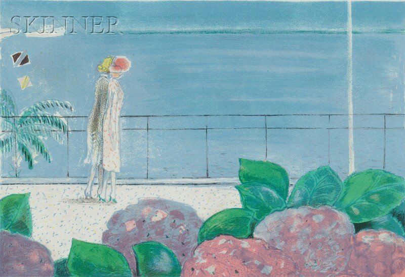 Jean-Pierre Cassigneul (French, b. 1935) Promenade by t: Jean-Pierre Cassigneul (French, b. 1935) Promenade by the Sea, signed "Cassigneul" in pencil l.r., inscribed "E.A" in pencil l.l. Color lithograph on paper, image size 13 1/4 x 19 1/2 in. (33.5 x 49.4