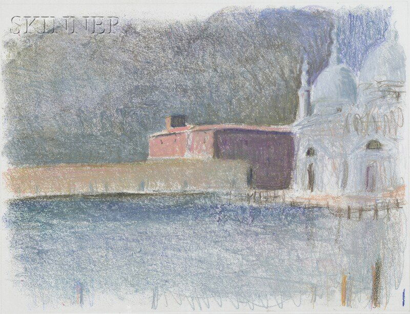 Wolf Kahn (German/American, b. 1927) Santa Maria della: Wolf Kahn (German/American, b. 1927) Santa Maria della Salute, Venice, 1989. Signed and dated "W. Kahn 1989" in pencil l.r. Color monotype on paper, plate size 18 x 23 1/2 in. (45.7 x 59.5 cm), frame