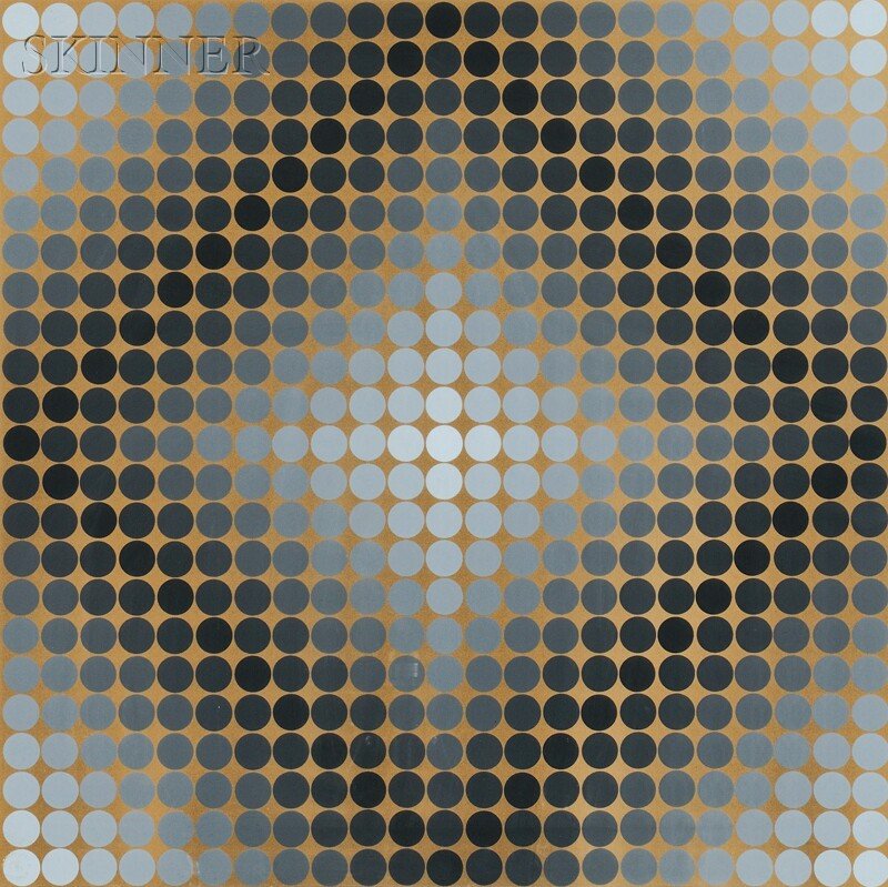 Victor Vasarely (Hungarian/French, 1906-1997) Two Op Ar: Victor Vasarely (Hungarian/French, 1906-1997) Two Op Art Images: Diago CC, 1968, edition of 250, published by Denise René, editeur, Paris; and Diaf, 1968, edition of 200, published by Denise R