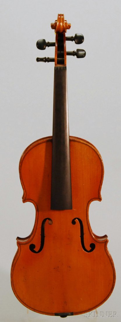 Child's French Violin, c. 1920, labeled COMPAGNON,: Child's French Violin, c. 1920, labeled COMPAGNON, length of back 308 mm.
