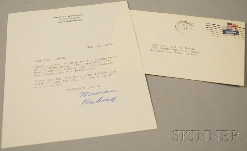 Rockwell, Norman (1894-1978) Typed Letter, Signed: Rockwell, Norman (1894-1978) Typed Letter, Signed.