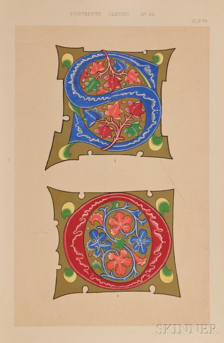 Tymms, William Robert (fl. circa 1860) The Art of: Tymms, William Robert (fl. circa 1860) The Art of Illuminating as Practised in Europe from the Earliest Times. London: Day and Son, 1860. Small folio, illustrated in color throughout and gilt accents,