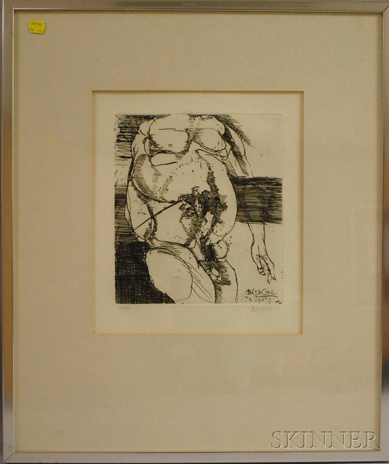 Leonard Baskin (American, 1922-2000) Torso, 1967,: Leonard Baskin (American, 1922-2000) Torso, 1967, edition of 90 (Fern & O'Sullivan 731). Signed "Baskin" in pencil l.r., numbered "83/90" l.l. Etching, plate size 10 x 8 3/4 in., framed.