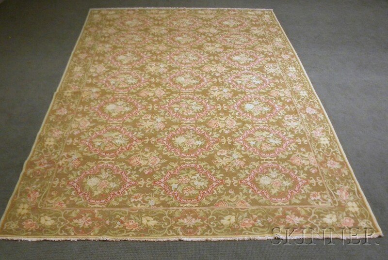 Stark Spanish-style Floral Pattern Cut-pile Wool: Stark Spanish-style Floral Pattern Cut-pile Wool Carpet, late 20th/early 21st century, with label, 15 ft. x 10 ft. 4 in.