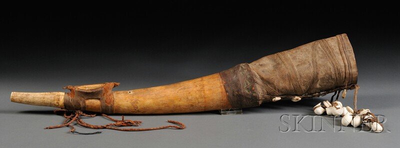 African Side-blown Trumpet, lg. 26 in.: African Side-blown Trumpet, lg. 26 in.