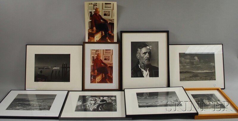 John Worthington Gregory (American, 1903-1992) Nin: John Worthington Gregory (American, 1903-1992) Nine Mostly Provincetown Views and Photographs of Portraits and Lithographs, including Provincetown Bar and A Provincetown Night.
