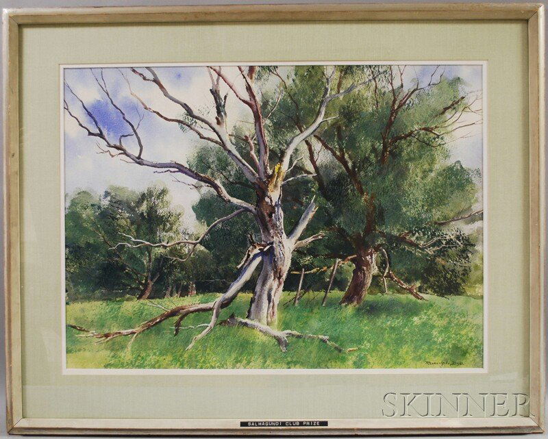 Ranulph (De Bayeux) Bye (American, 1916-2003) Will: Ranulph (De Bayeux) Bye (American, 1916-2003) Willow. Signed "Ranulph Bye" l.r., identified on labels from the Salmagundi Club, New York, Spring 1978 Auction Sale and Exhibition, and the Newman Gall