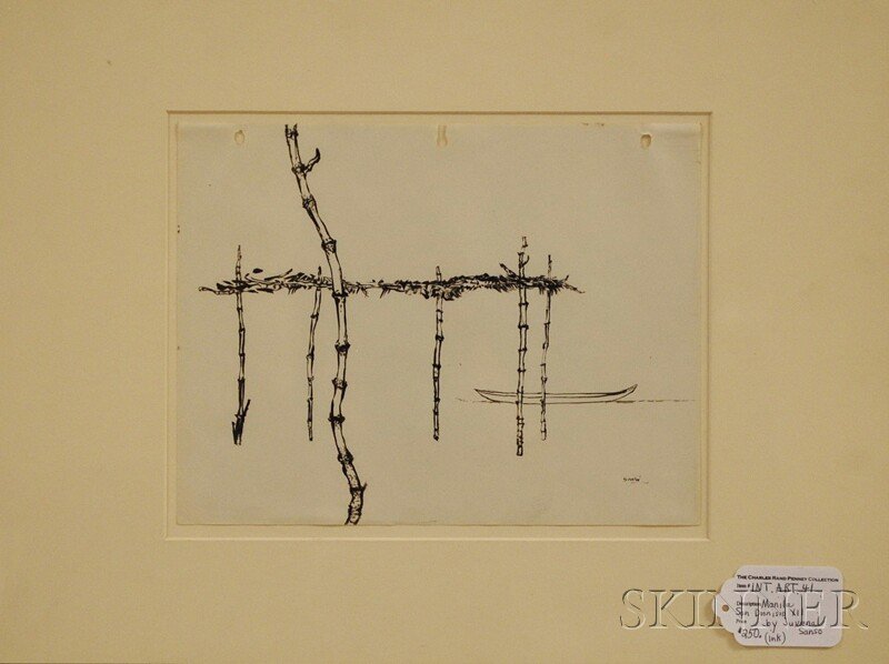 Juvenal Sanso (Filipino, b. 1929) Manila San Dioni: Juvenal Sanso (Filipino, b. 1929) Manila San Dionisio XII, 1962. Signed "Sanso" l.r. Ink on three-ring binder paper, sheet size 8 1/2 x 11 in., matted, unframed. Provenance: Estate of Char