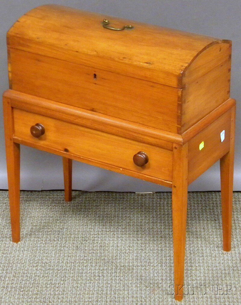 Country Pine Slant Lift-top Desk Box on Frame, ov: Country Pine Slant Lift-top Desk Box on Frame, overall ht. 37 1/4, wd. 18 1/2 in.