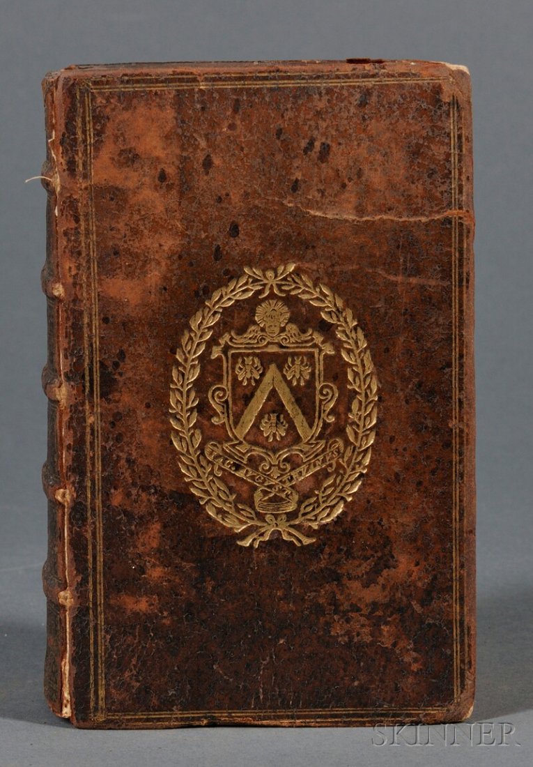 Burnat, Gilbert (fl. circa 1649) Ethicae Dissertat: Burnat, Gilbert (fl. circa 1649) Ethicae Dissertationes. Leiden: Maire, 1649. First edition, octavo, in a contemporary speckled calfskin binding with the arms of Jacques Auguste de Thou in gilt on fro