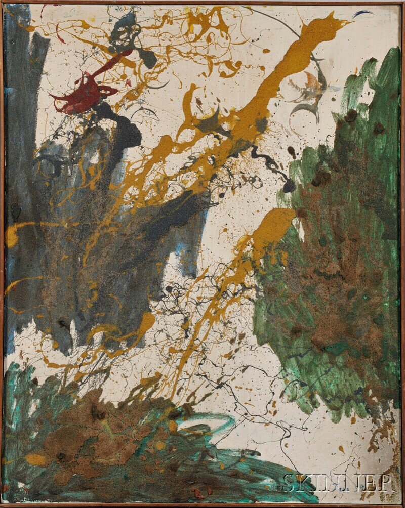 Taro Yamamoto (Japanese/American, 1919-1994), Abst: Taro Yamamoto (Japanese/American, 1919-1994) Abstract Signed and dated "Taro 59" l.r., also signed and dated "Taro Yamamoto '59" on the reverse. Oil and sand on canvas, 50 x 40 in., framed. Condition: