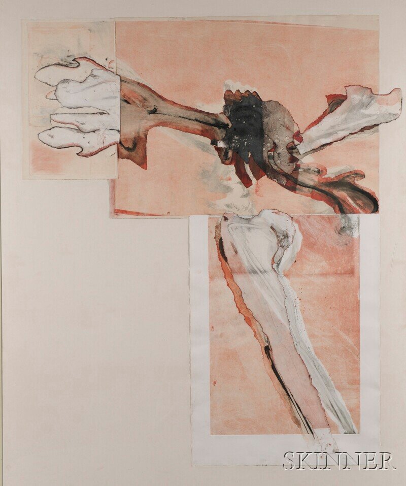 Mary Frank (American, b. 1933), The Disappearance,: Mary Frank (American, b. 1933) The Disappearance Signed "Mary Frank" in pencil l.r., titled l.c. Three-sheet color monotype, 52 1/2 x 41 1/2 in., framed. Condition: Not examined out of fram