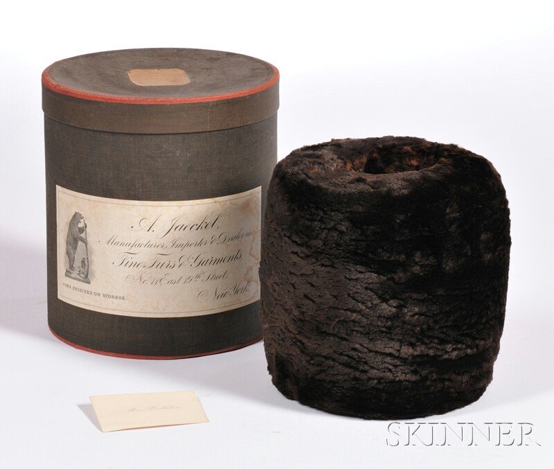 A. Jaeckel Fine Fur Muff in Original Box, 19th/ear: A. Jaeckel Fine Fur Muff in Original Box, 19th/early 20th century, box labeled "A. Jaeckel, Manufacturer, Importer & Dealer in Fine Furs & Garments, No. 11 East 19th Street, New York." Provenance: Wit