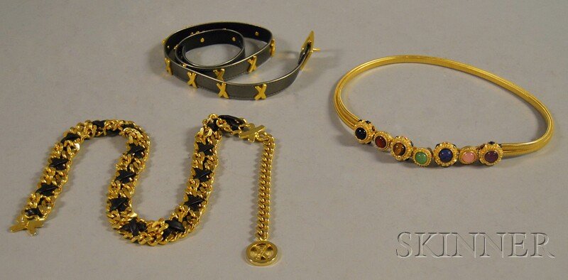 Three Designer Belts, including two Paloma Picasso: Three Designer Belts, including two Paloma Picasso and a Judith Leiber.