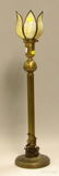 1419: Leaded Slag Glass Blossom-form Shade with Brass T
