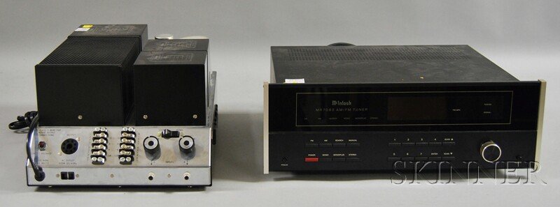 Two McIntosh Stereo Components, Binghamton, New Yo: Two McIntosh Stereo Components, Binghamton, New York, c. 1971, a twin 50 watt stereo tube amplifier, model no. MC 250, and an AM/FM tuner, model no. MR 7082.
