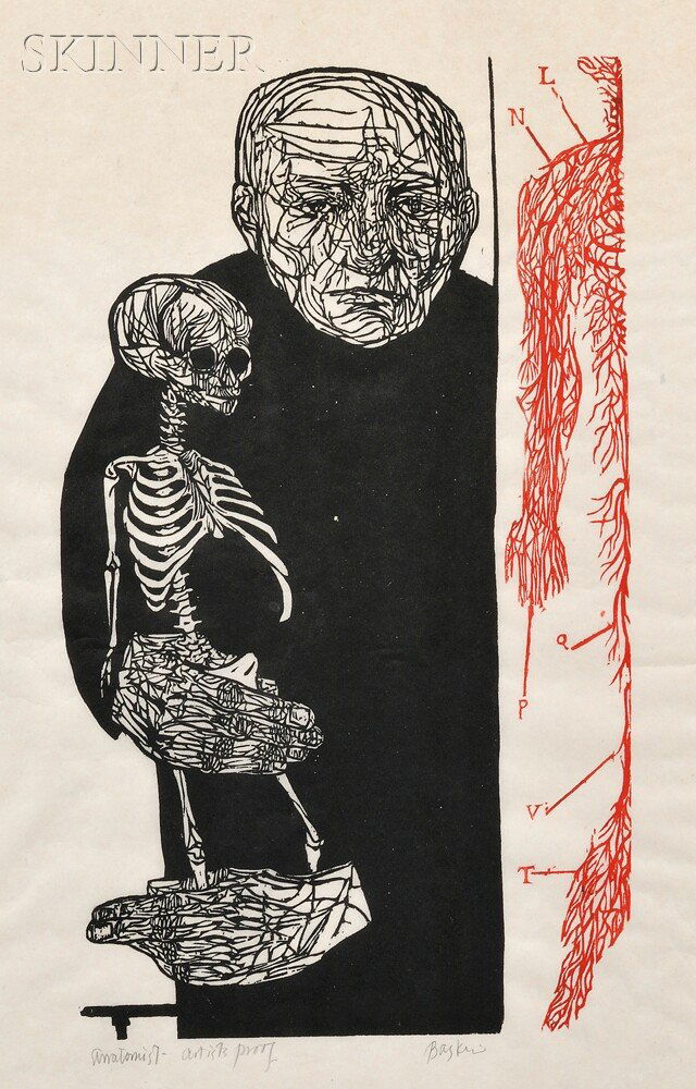 Leonard Baskin (American, 1922-2000) Anatomist, 195: Leonard Baskin (American, 1922-2000) Anatomist, 1952, proof outside of the edition of 15 (Fern & O'Sullivan, 143). Titled, inscribed, and signed "...Artist's proof Baskin" in pencil along the lower