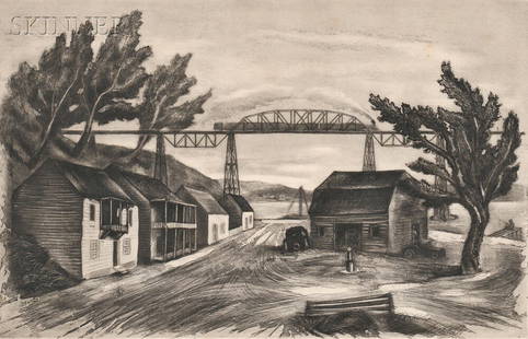 Albert William Heckman (American, 1893-1971) Cross: Albert William Heckman (American, 1893-1971) Cross-Roads, 1939, published by Associated American Artists, edition of 250 (AAA/Czestochowski, 1939.032). Signed "Albert Heckman" in pencil l.r., title