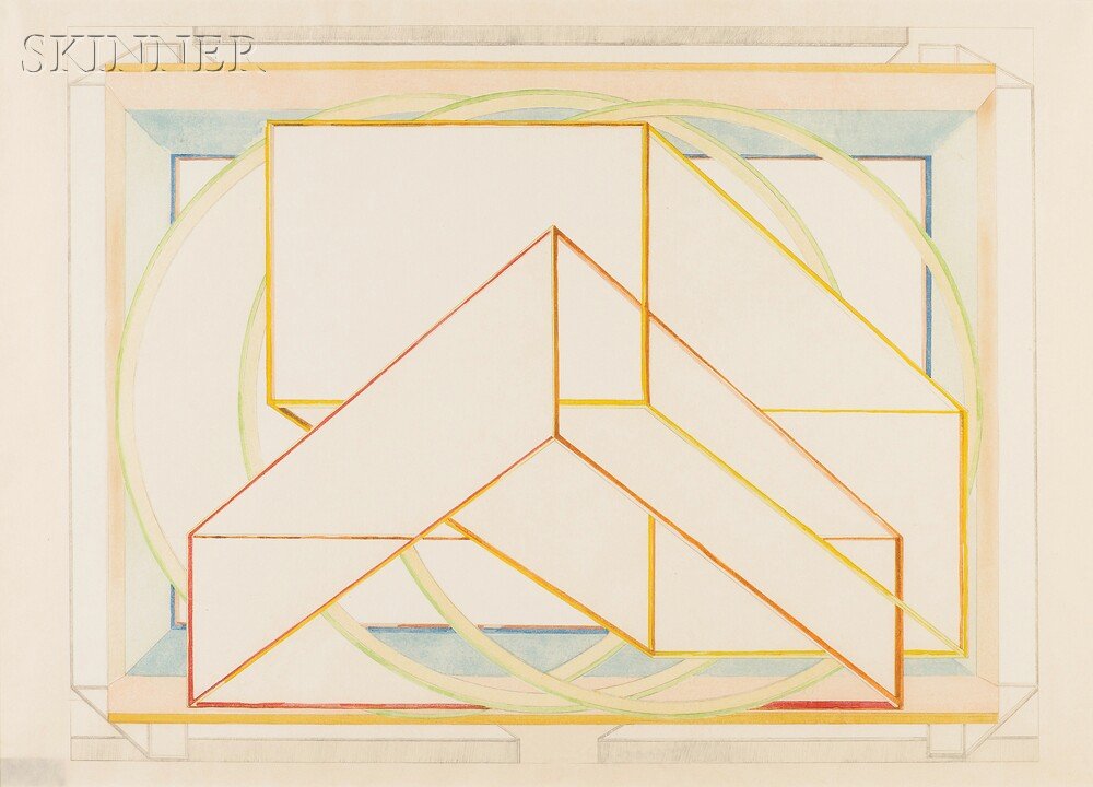 Al Held (American, 1928-2005) Kyoto-Wa, 1985, editi: Al Held (American, 1928-2005) Kyoto-Wa, 1985, edition of 100, published by Crown Point Press, San Francisco. Signed and dated "Al Held © 85" in pencil on verso, numbered "72/100" in pencil on verso