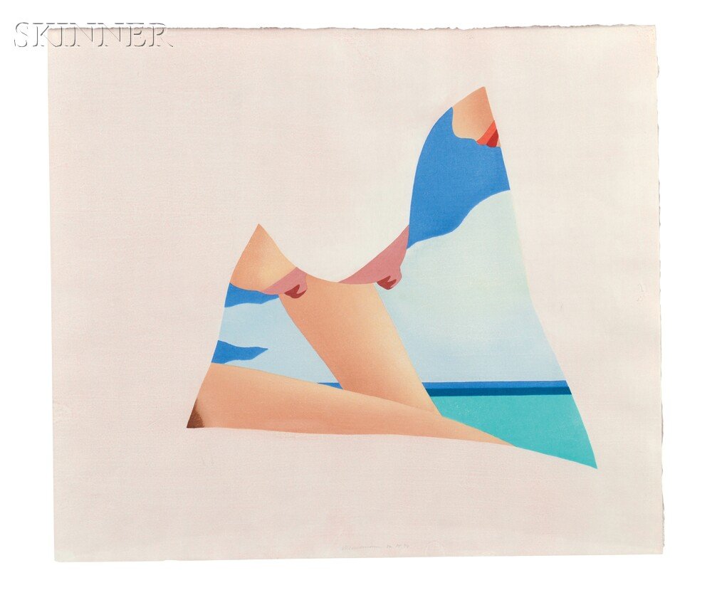 Tom Wesselmann (American, 1931-2004) Seascape Drop: Tom Wesselmann (American, 1931-2004) Seascape Dropout, 1982, from the proof edition of 9. Signed, dated, and numbered "Wesselmann 82 AP3/9" in pencil (within the image) l.c. Color woodcut on paper