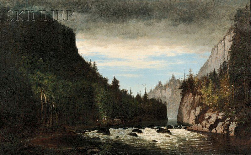 John Joseph Enneking (American, 1841-1916), Storm: John Joseph Enneking (American, 1841-1916) Storm in the Adirondacks Signed and dated "Enneking 71" l.r., identified on a presentation plaque and on catalogue raisonné labels from Pierce Galler