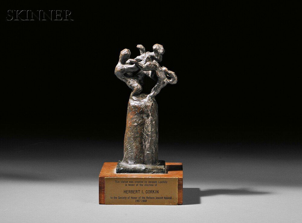 Jacques Lipchitz (French, 1891-1973), Samson Fight: Jacques Lipchitz (French, 1891-1973) Samson Fighting the Lion Signed with the artist's fingerprint, monogram, and numbered "...106/210" on the reverse, identified on a presentation plaque l.c.