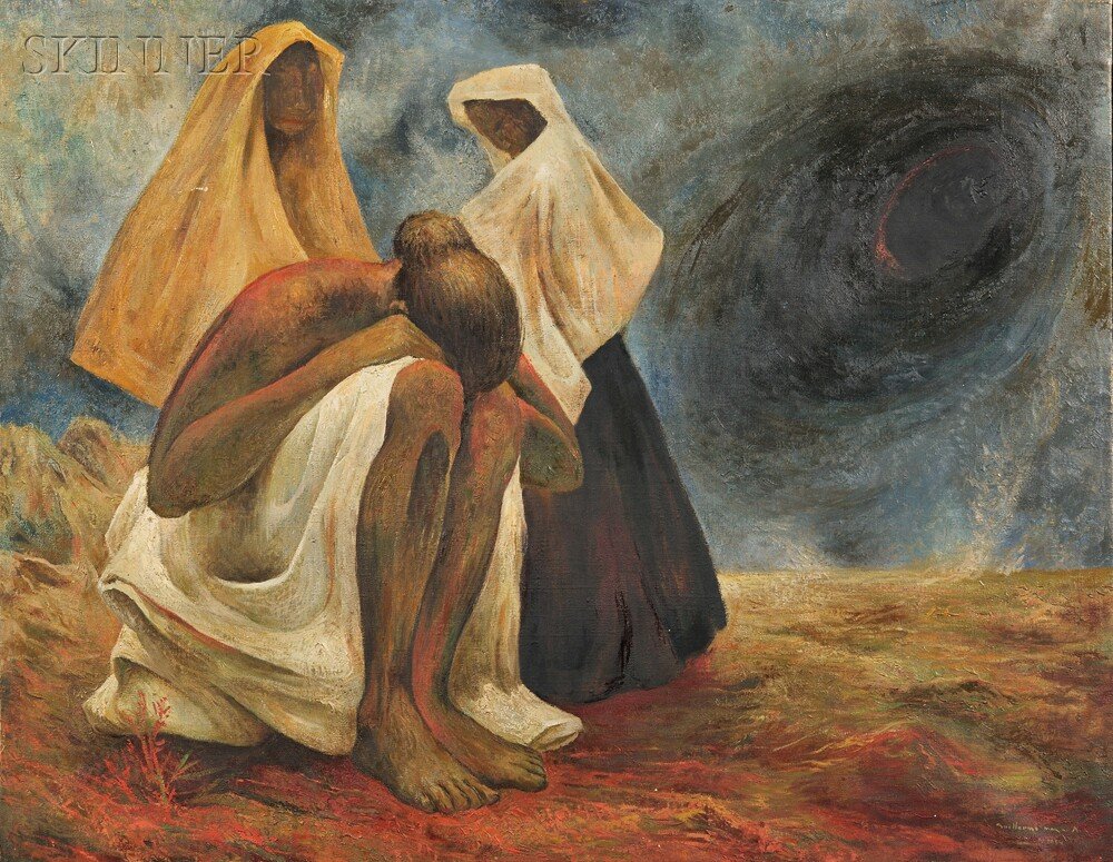 Guillermo Meza (Mexican, 1917-1997), Horizonte Inf: Guillermo Meza (Mexican, 1917-1997) Horizonte Infinito Signed and dated "Guillermo Meza A./1954" l.r., identified on a label from the Museo Nacional de Artes Plásticas, Mexico City, affixed to
