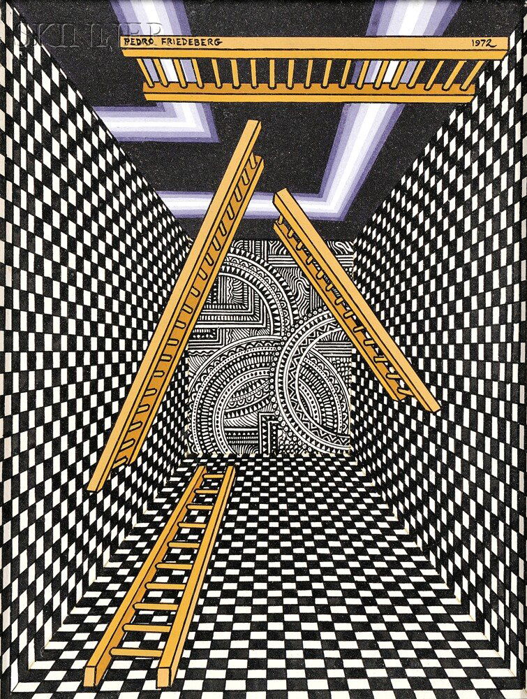 Pedro Friedeberg (Mexican, b. 1937), Untitled [Inf: Pedro Friedeberg (Mexican, b. 1937) Untitled [Infinite Regress], 1972 Signed and dated "PEDRO FRIEDEBERG 1972" u.c., with a label from Rosano Marcos Exclusivos, Mexico City, affixed to the backin
