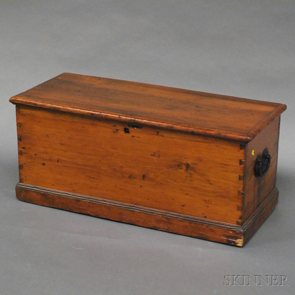 Pine Dovetailconstructed Sea Chest, with iron handles,