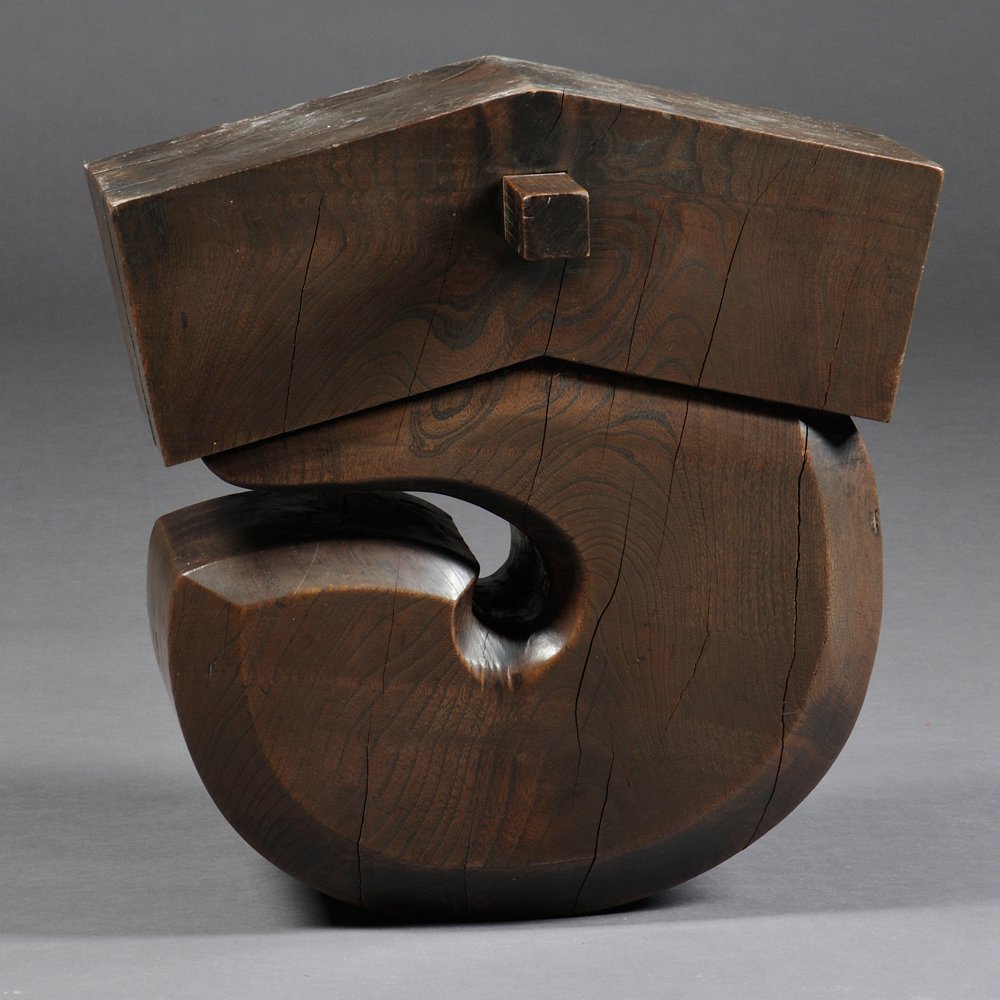 Kettle Hook, (Jizai), Japan, Edo, 19th century, keyaki,: Kettle Hook, (Jizai), Japan, Edo, 19th century, keyaki, elmwood, used to hang pots over the hearth in a traditional kitchen, ht. 18 1/2, wd. 17, dp. 9 in.