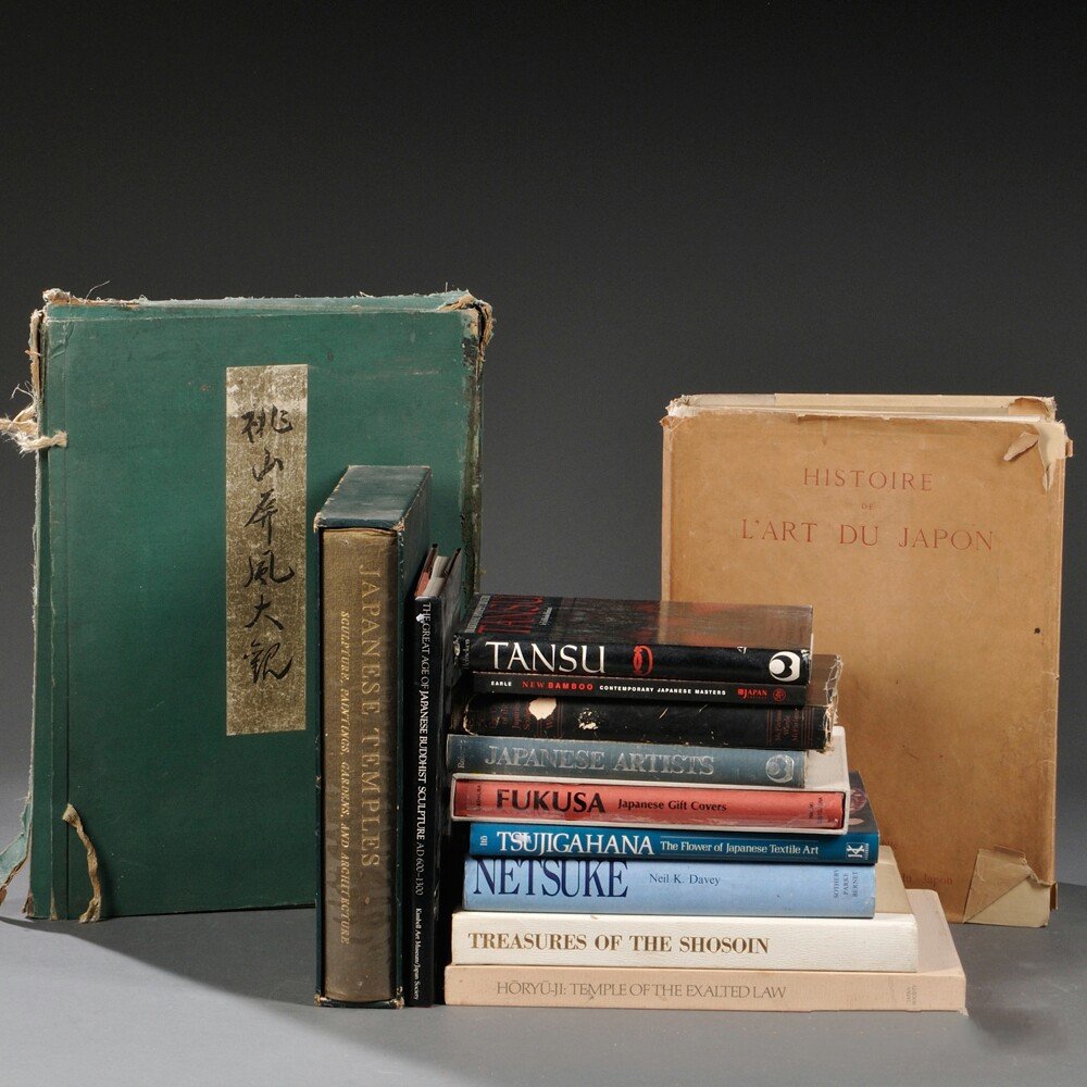 Thirteen Books on Japanese Architecture, Sculpture,: Thirteen Books on Japanese Architecture, Sculpture, Paintings, and Minor Arts, including Warner, Japanese Sculpture; Roberts, Japanese Artists; Davey, Netsuke; Tansu; and Earl