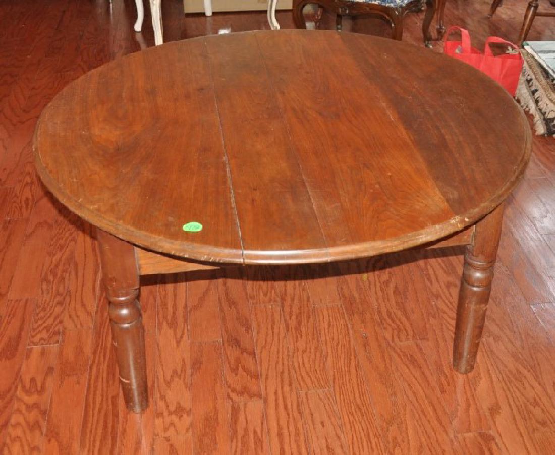 Furniture: Walnut kitchen table cut down & used as a coffee table 20" h. x 44" d., 20th centuy