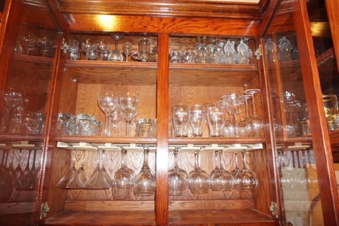 Household: Large assortment 60+ of crystal, glass, plastic bar ware:wine glasses, beer, champagne, high balls, cordials