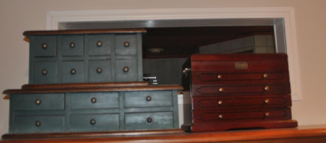 Jewelry Boxes: 3 wood jewelry boxes: 1 is from the "Thomas Series", 21st century
