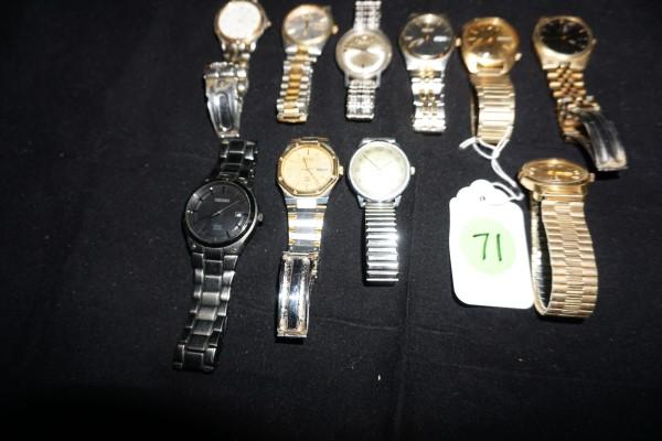 Men's Watches: 10 men's watches: 2 Bol¡var, 6 Seiko, 1 Timex. 1 Caravel le, 20th century