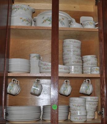 Large set of Temper-ware by Lenox "Sketch Book": Large set of Temper-ware by Lenox "Sketch Book": 11 dinner plates, 12 salads, 12 bread & butters, 12 cups & saucers, 10 small bowls, 13 large bowls, cream & sugar, salt & pepper, 2 open vegetable, cov